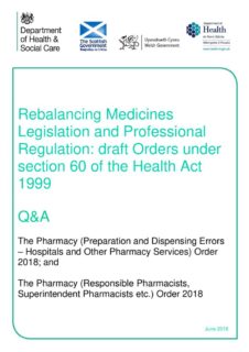 thumbnail of 19 June 2018 – Q&A for S60 Orders Consultation – Dispensing Errors and RPSP