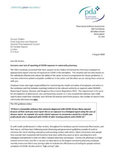 thumbnail of 202008030 – Letter to GPhC – CP failure to report COVID exposure
