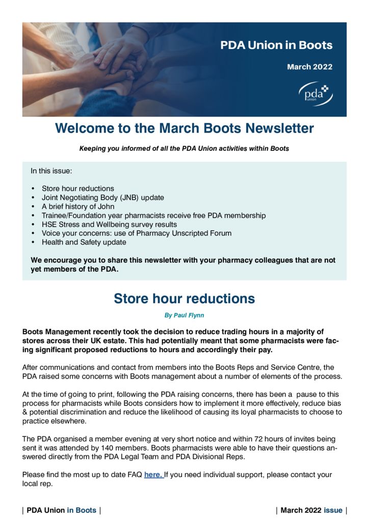 thumbnail of Boots Newsletter – March 2022