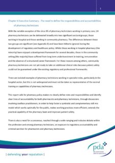 thumbnail of Chapter 6 – Executive Summary – the Need to Define the Responsibilities and Accountabilities of Pharmacy Technicians
