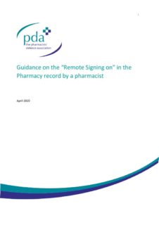 thumbnail of Guidance on the “Remote Signing on” in the Pharmacy record by a pharmacist