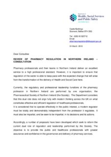 thumbnail of Letter to consultees – Review of Pharmacy Regulation in Northern Ireland