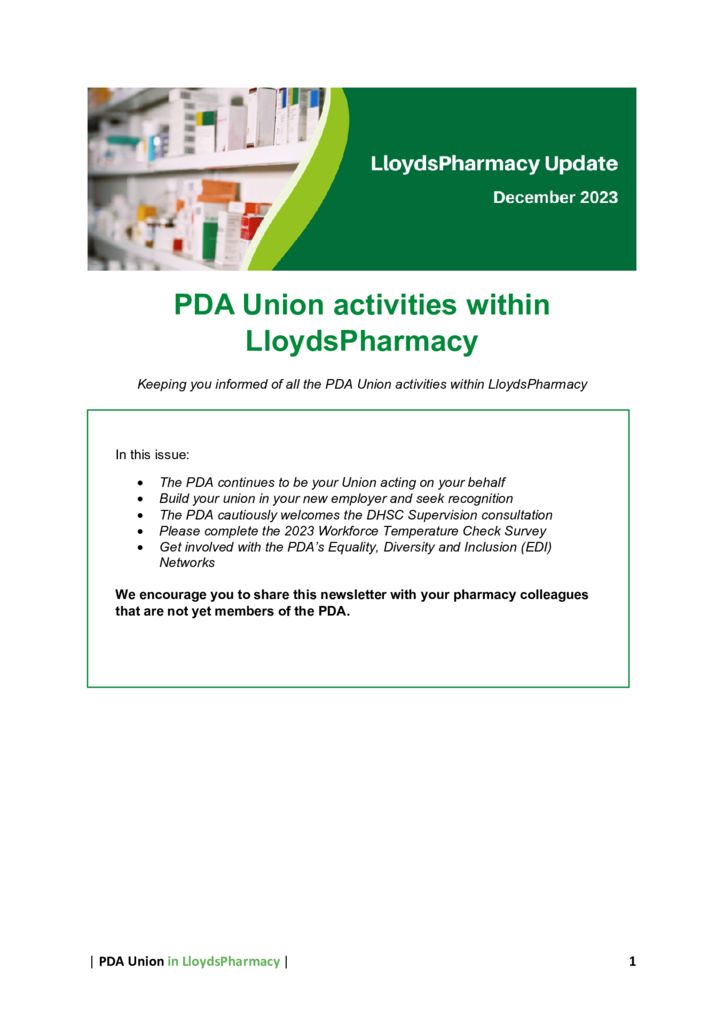 thumbnail of LloydsPharmacy update – December 2023