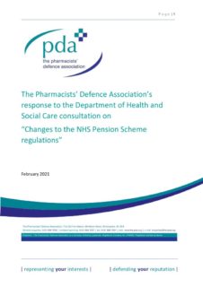 thumbnail of PDA response to consultation on changes to NHS Pensions Regulations_FINAL