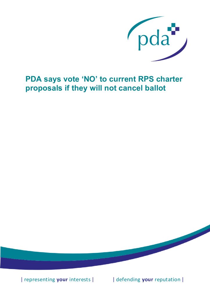 thumbnail of PDA says vote ‘NO’ to current RPS charter proposals if they will not cancel ballot