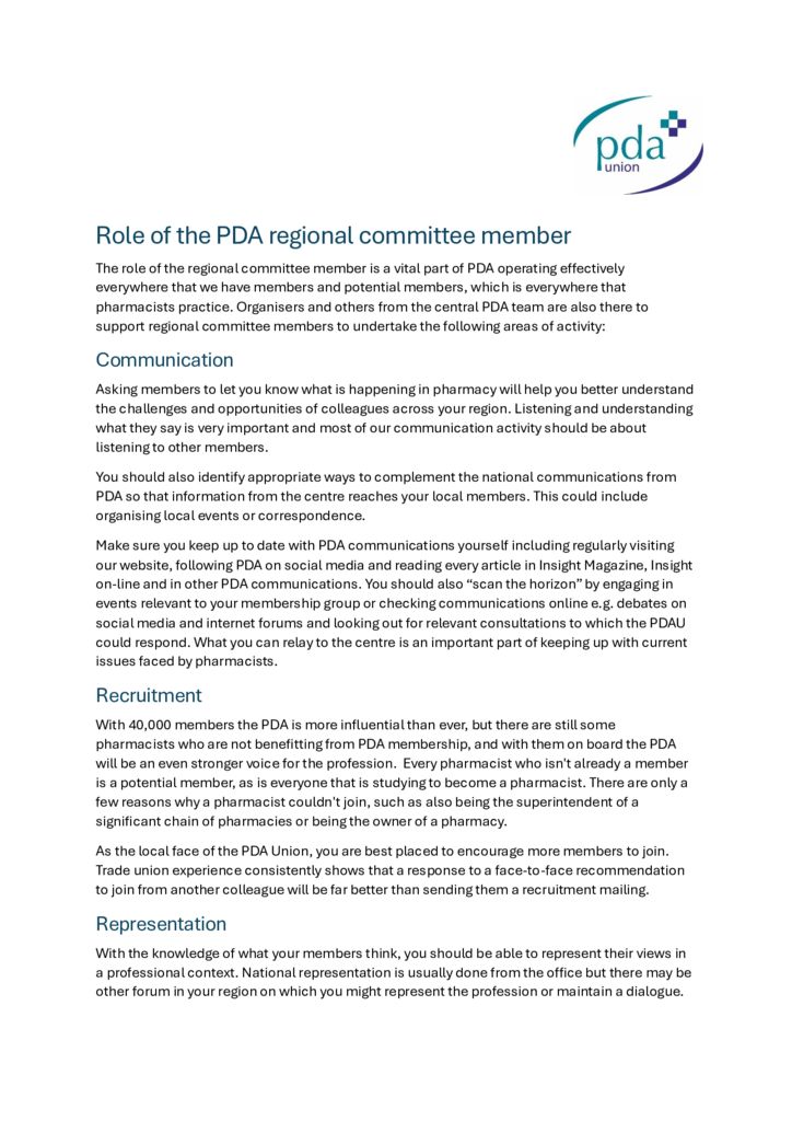 thumbnail of Role of the PDA RC member