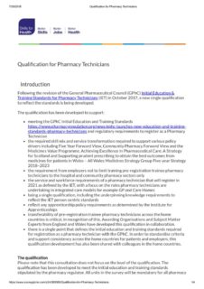 thumbnail of SfH Qualification for Pharmacy Technicians Consultation 2018