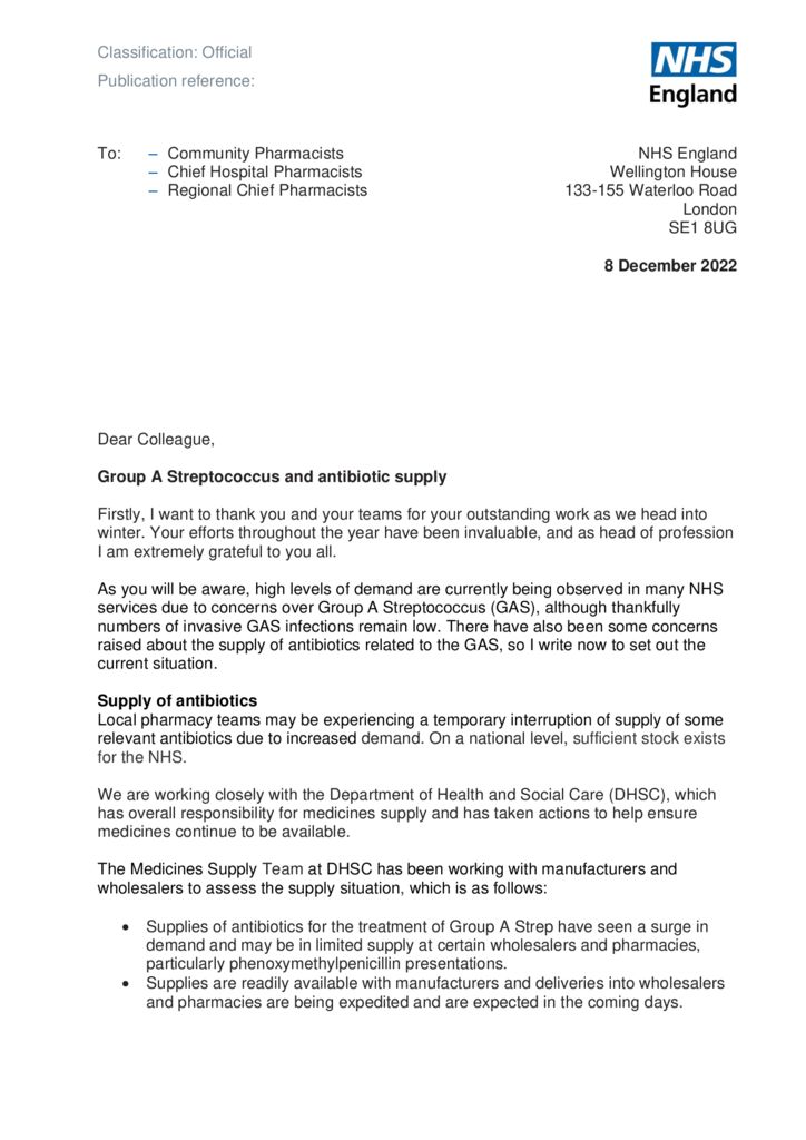 thumbnail of group-a-streptococcus-and-antibioti-supply-letter-from-CPhO-England